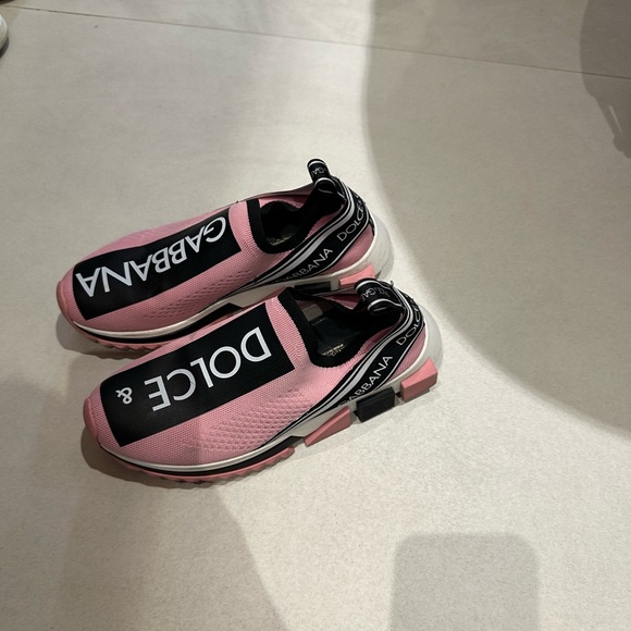 Dolce Gabbana Pink and Black Sneakers Modern Design